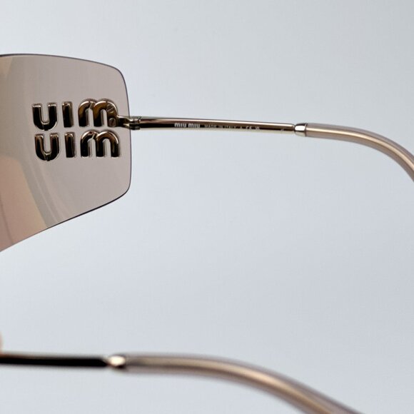 Miu Miu MU54YS ZVN20F BRAND NEW Sunglassses Pink Mirror Wraparound Rimless Women main image 6